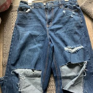 Ripped Bell Bottom Skinny Jeans